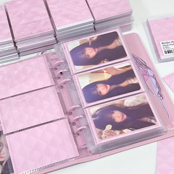 MINS STUDIOS Plush Pink Binder Pocket Paper