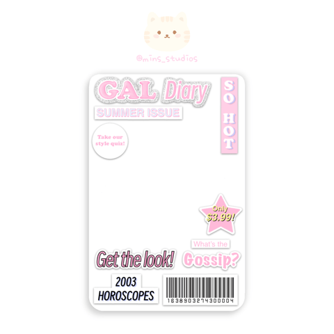 MINS STUDIOS Gal Diary Deco Frame