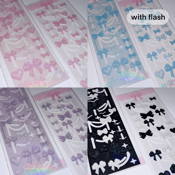 MINS STUDIOS Ribbon Bow Deco Sticker