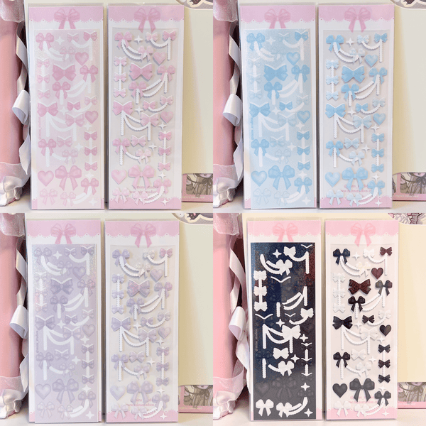 MINS STUDIOS Ribbon Bow Deco Sticker
