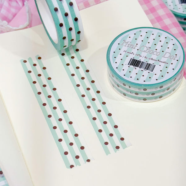Mint Choco Dot Washi Tape