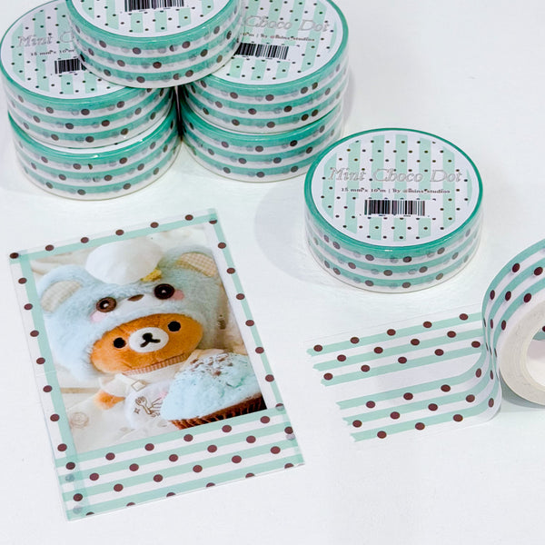 Mint Choco Dot Washi Tape