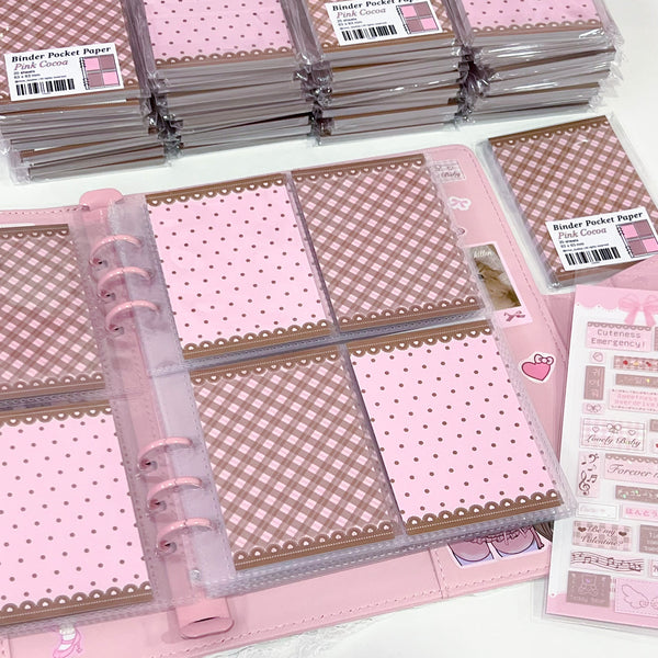 MINS STUDIOS Pink Cocoa Binder Pocket Paper