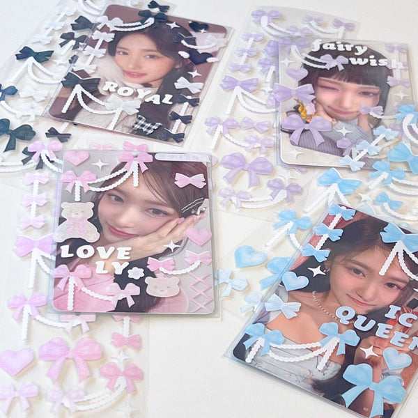 MINS STUDIOS Ribbon Bow Deco Sticker
