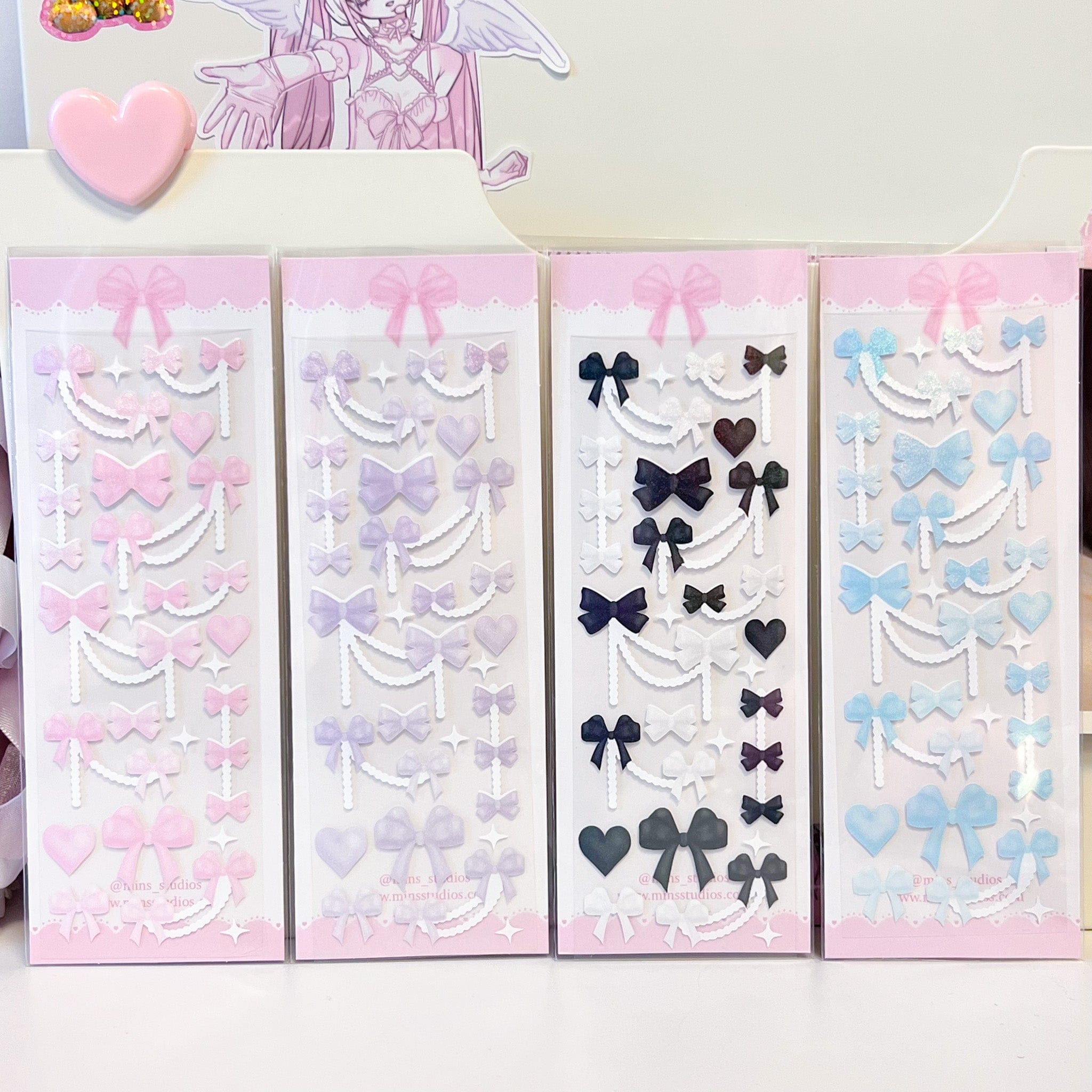 MINS STUDIOS Ribbon Bow Deco Sticker