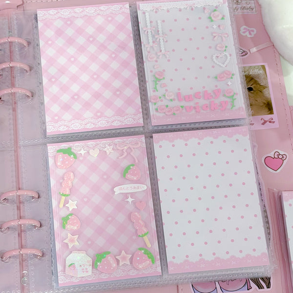 MINS STUDIOS Rosy Lullaby Binder Pocket Paper