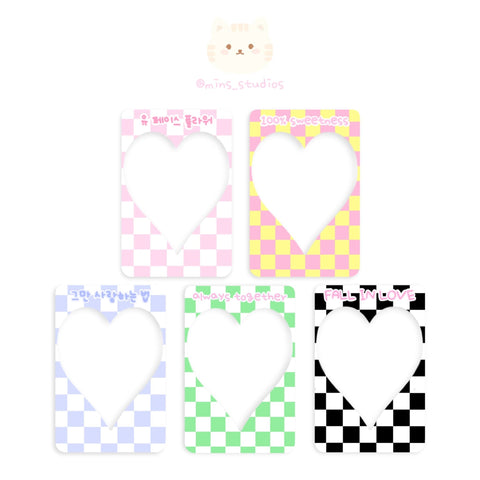MINS STUDIOS Checkered Heart Deco Frame Card