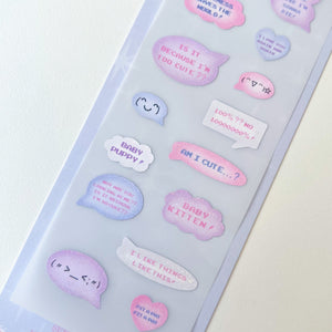 MINS STUDIOS Text Bubble Deco Sticker